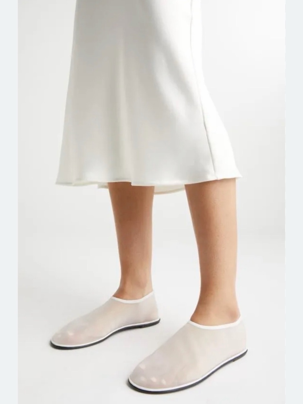 The Row Sheer White Mesh Flats